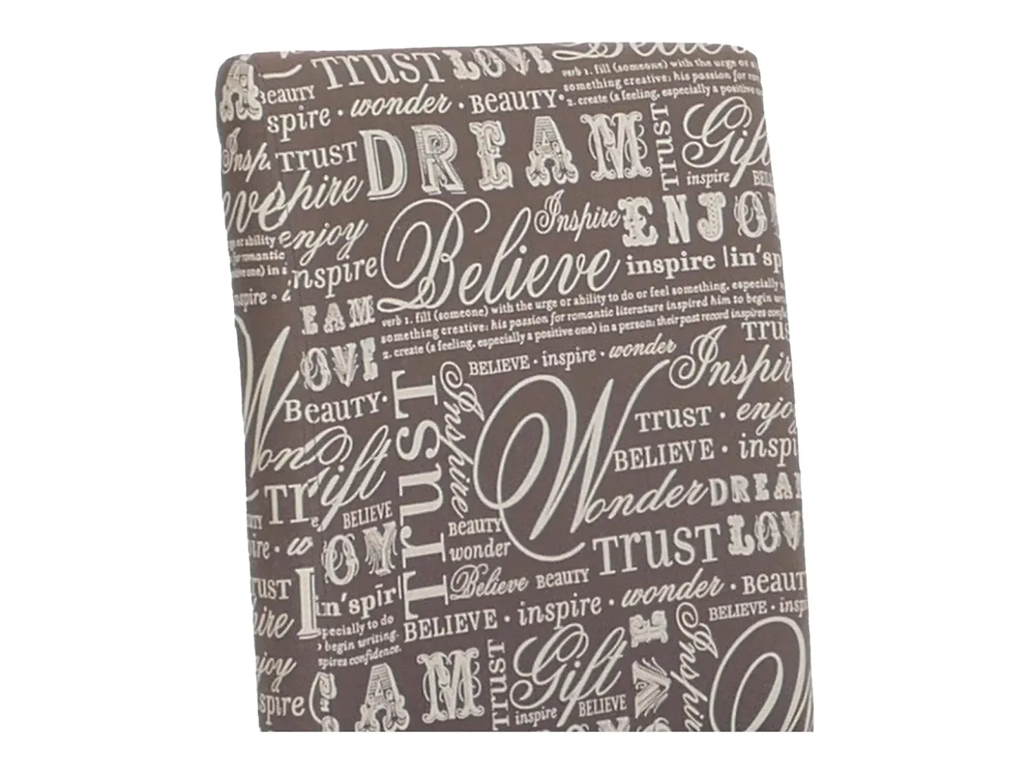 Silla de comedor Littau script (set de 4), textil con letras, gris, patas oscuras