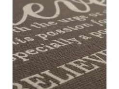 Silla de comedor Littau script (set de 4), textil con letras, gris, patas oscuras