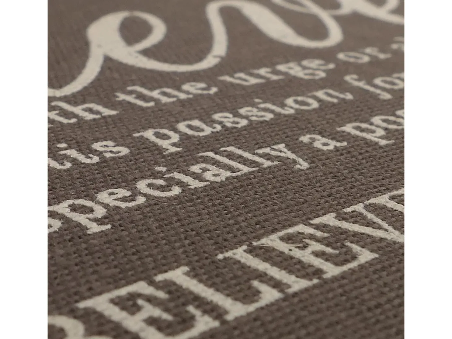 Silla de comedor Littau script (set de 4), textil con letras, gris, patas oscuras