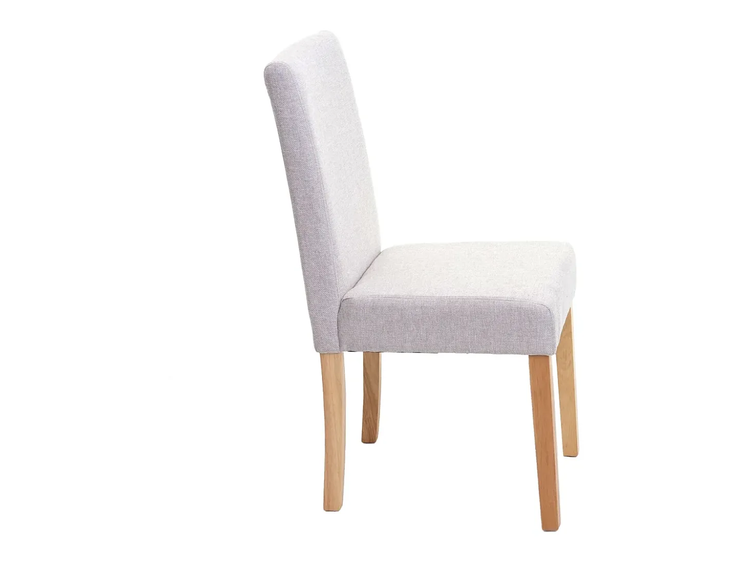 Silla de comedor Littau (set de 2), textil, crema-beige, patas claras