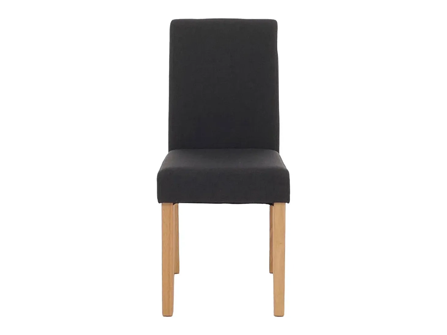 Silla de comedor Littau (set de 2), textil, negro, patas claras
