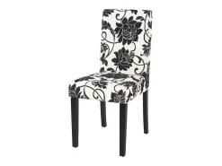 Silla de comedor Littau script (set de 4), textil, jacquard, patas oscuras
