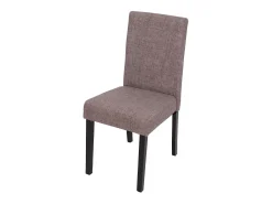 Silla de comedor Littau script (set de 4), textil, gris, patas oscuras