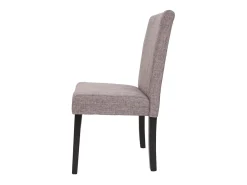 Silla de comedor Littau script (set de 4), textil, gris, patas oscuras