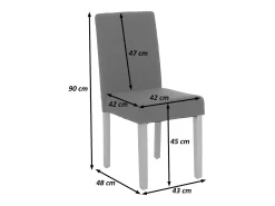Silla de comedor Littau (set de 2), textil, gris antracita, patas claras