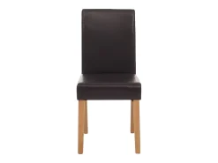 Silla de comedor Littau (set de 4), cuero, patas marrón claro
