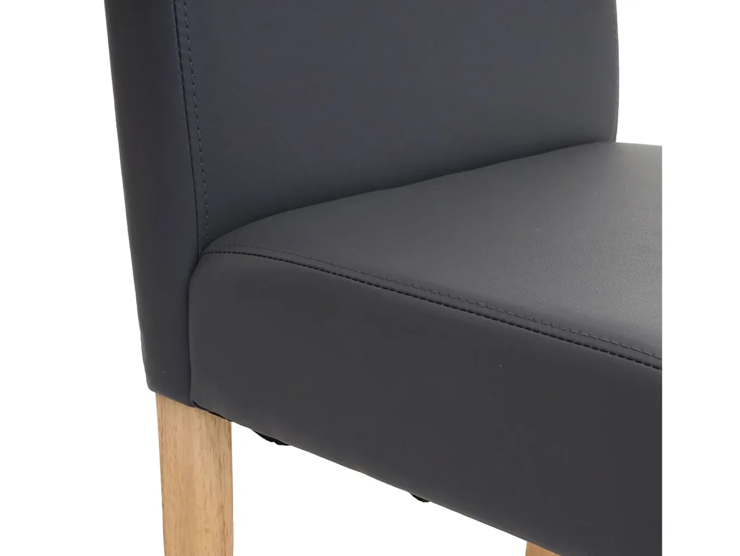 Silla de comedor Littau (set de 4), polipiel, gris mate, patas claras
