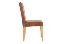 Silla de comedor Littau (set de 4), textil, imitación de ante, patas claras