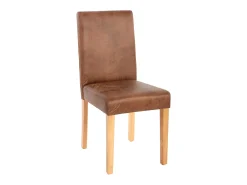 Silla de comedor Littau (set de 4), textil, imitación de ante, patas claras