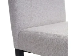 Silla de comedor Littau script (set de 4), textil, crema-beige, patas oscuras