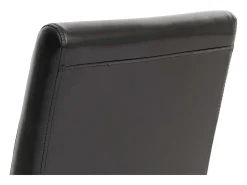 Silla de comedor Littau (set de 2), cuero, negro, patas claras