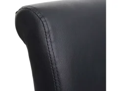 Silla de comedor M37 (juego de 6), cuero, negro, patas blancas