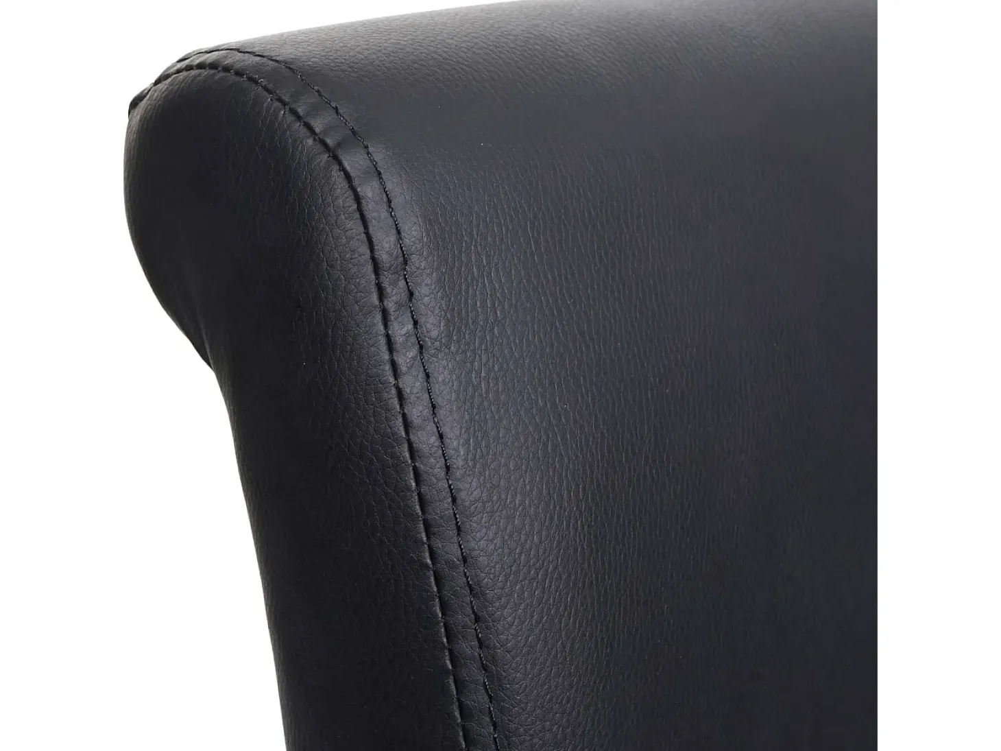 Silla de comedor M37 (juego de 6), cuero, negro, patas blancas