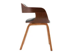 Silla de comedor madera curvada y tela gris oscuro