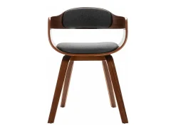 Silla de comedor madera curvada y tela gris oscuro