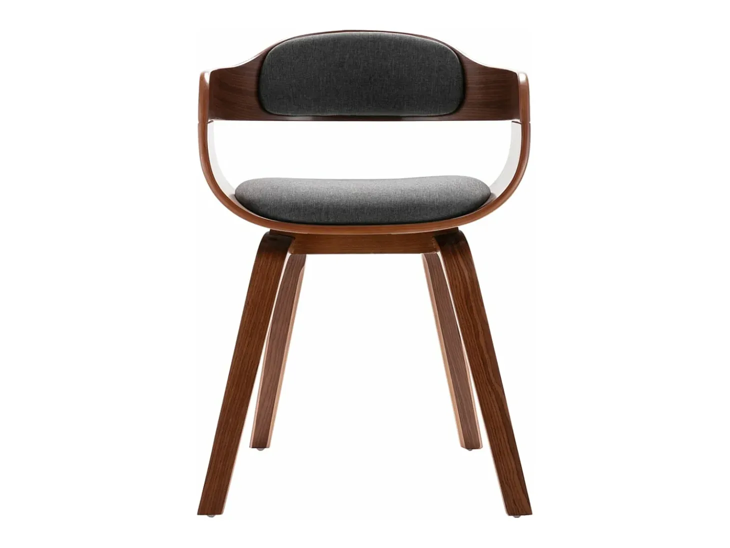 Silla de comedor madera curvada y tela gris oscuro