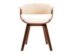 Silla de comedor madera curvada y cuero sintético crema