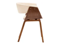 Silla de comedor madera curvada y cuero sintético crema