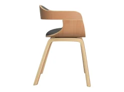 Silla de comedor madera curvada y tela gris claro