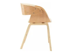 Silla de comedor madera curvada y cuero sintético crema