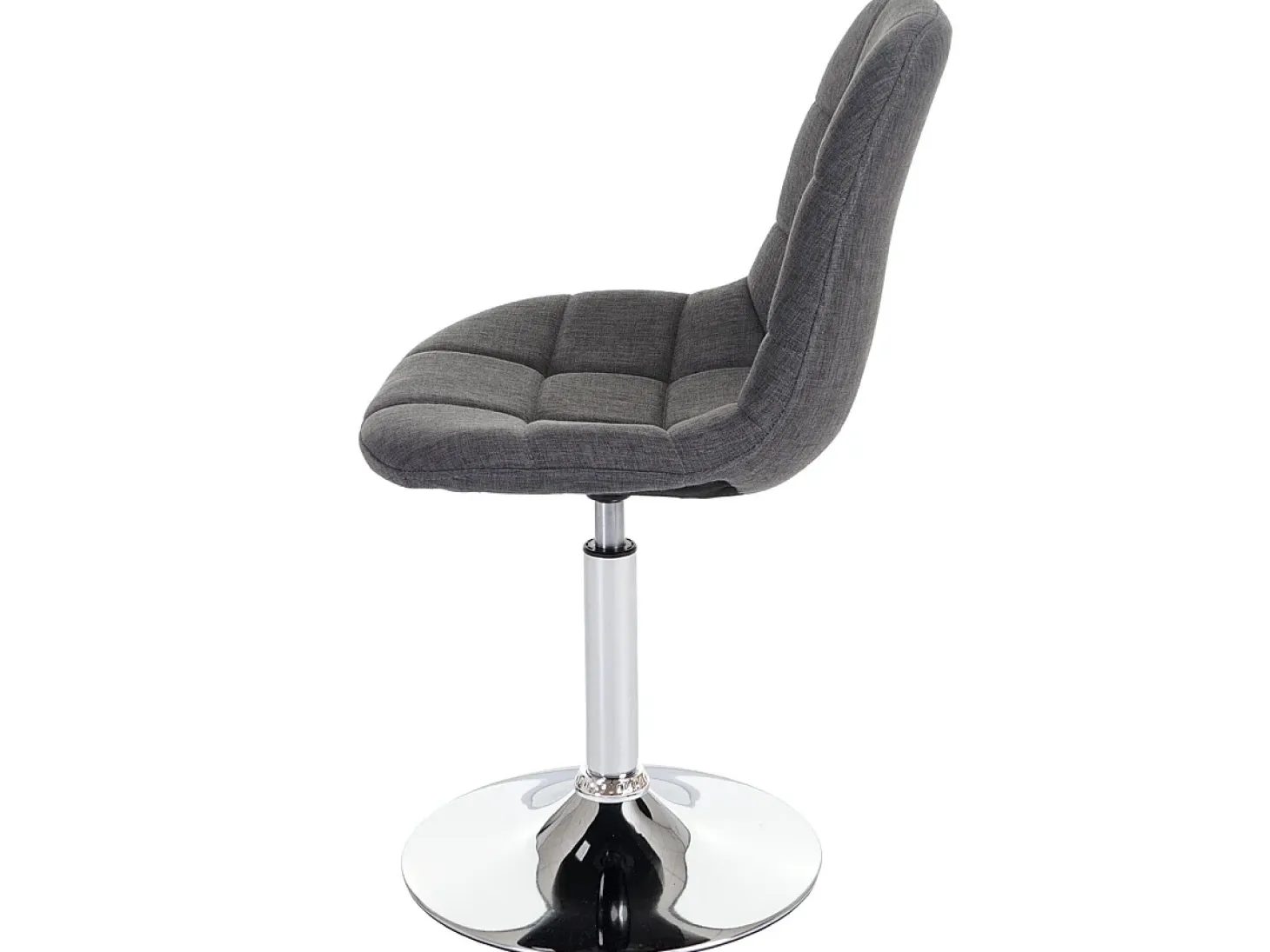 Silla de comedor MCW-A60, tela/textil gris claro, base cromada
