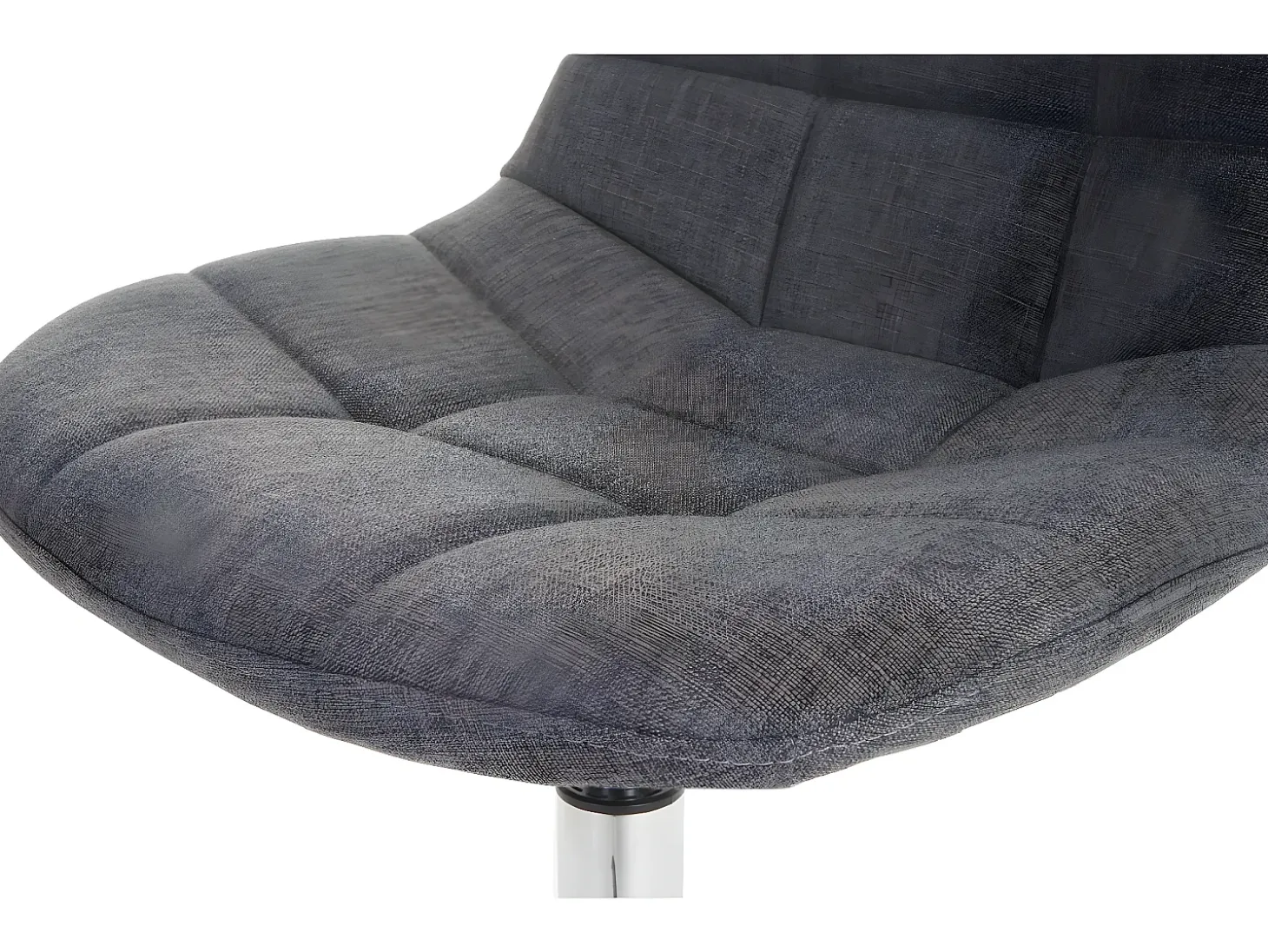 Silla de comedor MCW-A60, tela/textil gris claro, base cromada