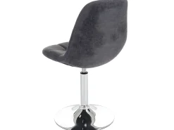 Silla de comedor MCW-A60, tela/textil gris claro, base cromada