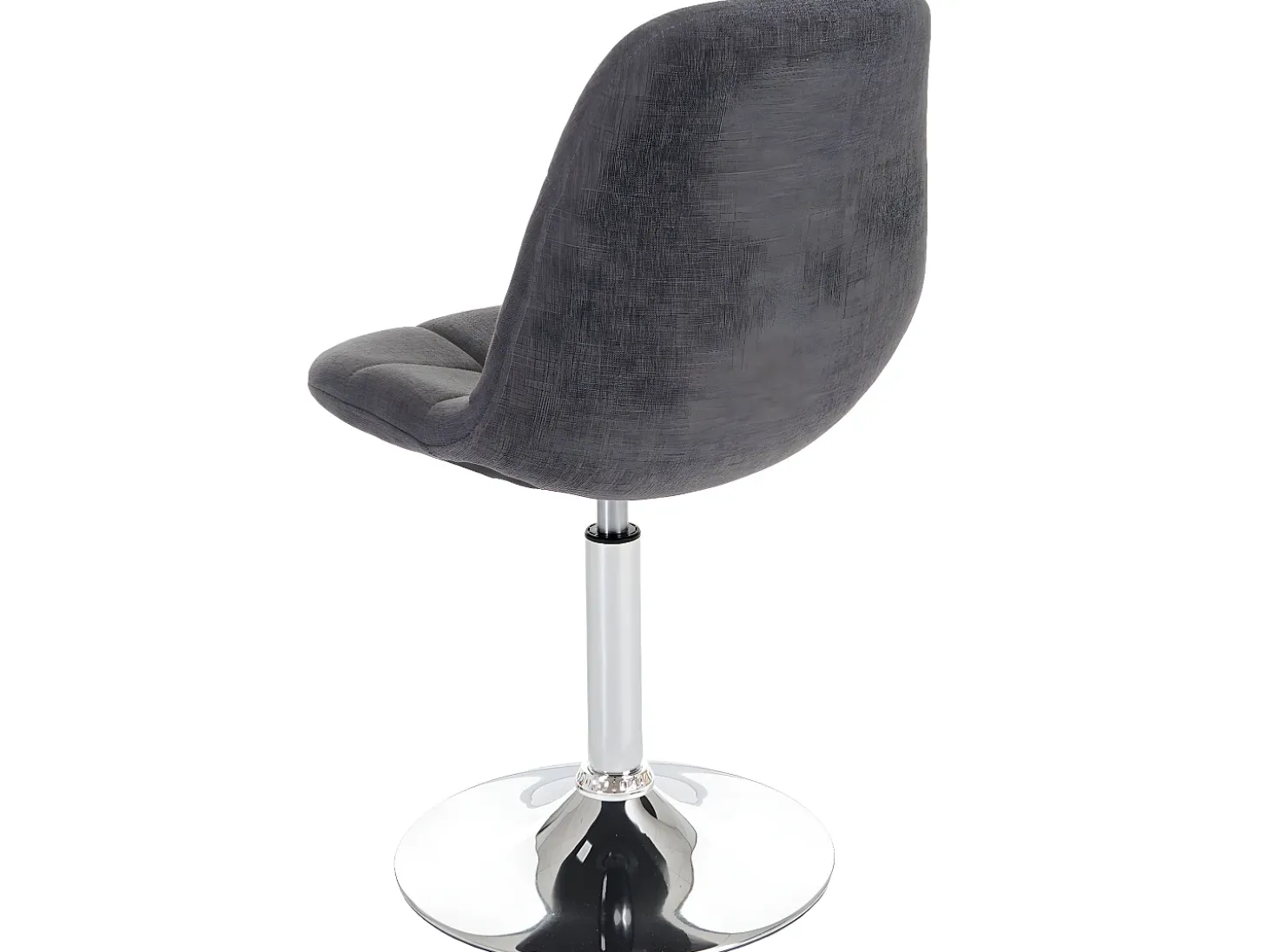 Silla de comedor MCW-A60, tela/textil gris claro, base cromada