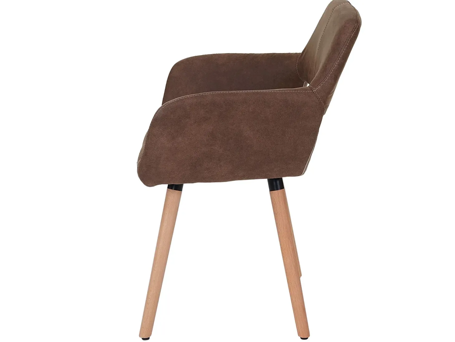 Silla de comedor MCW-A50 II, textil, vintage marrón, patas claras