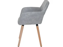 Silla de comedor MCW-A50 II (juego de 6), textil, vintage gris hormigón, patas ligeras