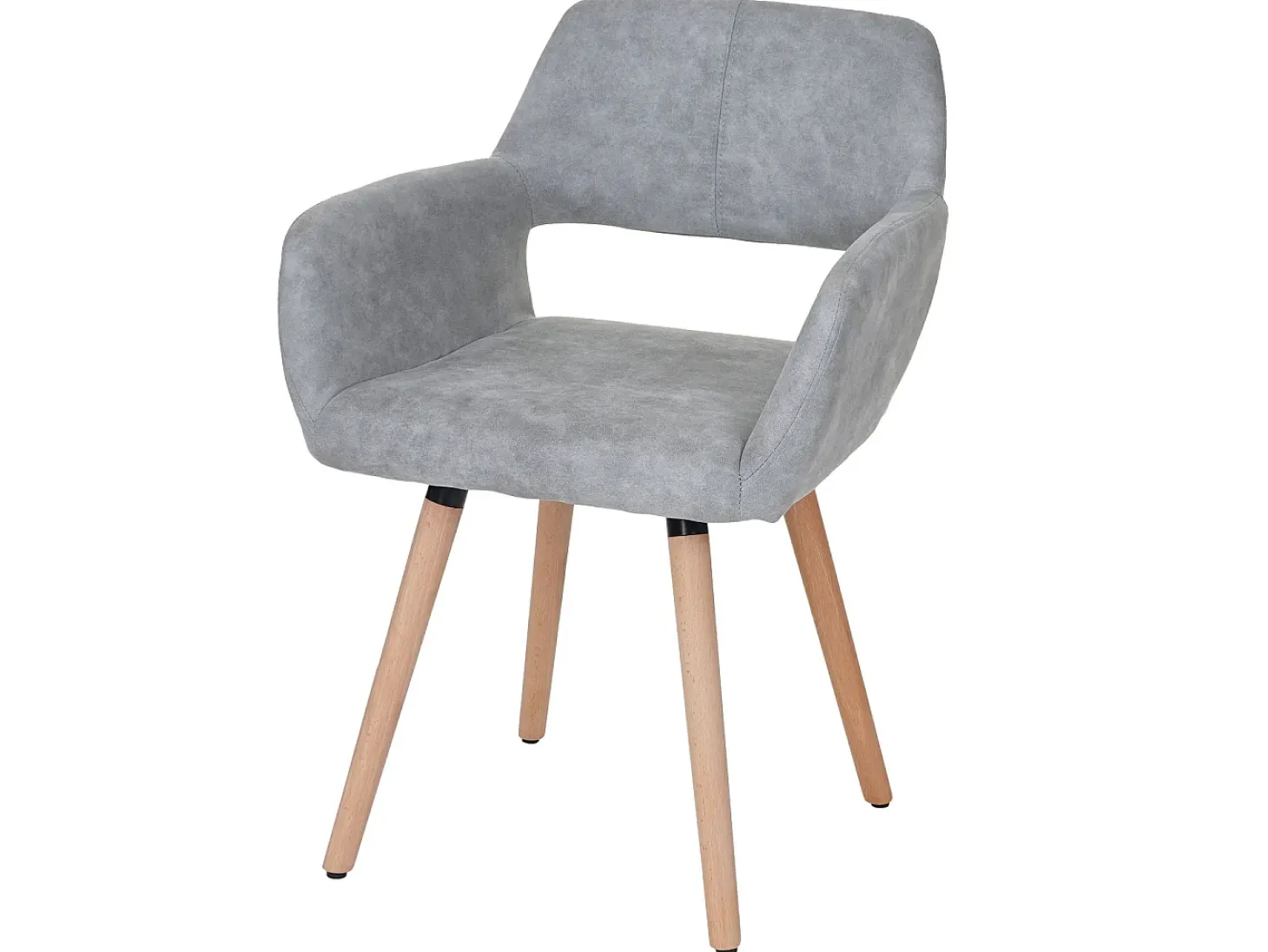 Silla de comedor MCW-A50 II (juego de 6), textil, vintage gris hormigón, patas ligeras