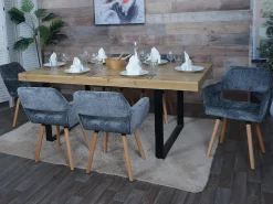 Silla de comedor MCW-A50 II, gris oscuro