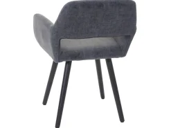Silla de comedor MCW-A50 II (juego de 6), textil, gris, patas oscuras