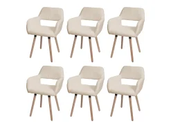 Silla de comedor MCW-A50 II (juego de 6), beige