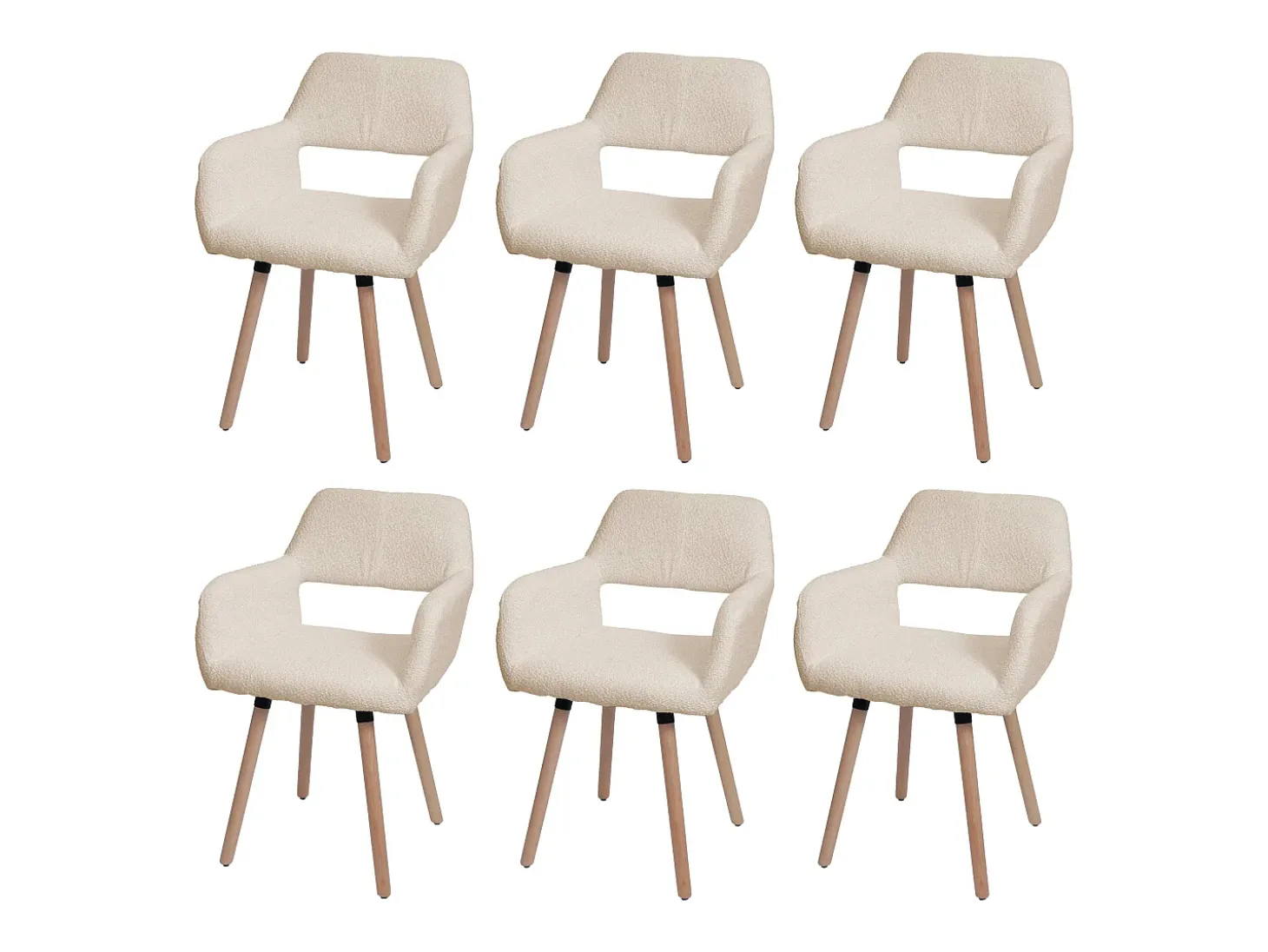 Silla de comedor MCW-A50 II (juego de 6), beige