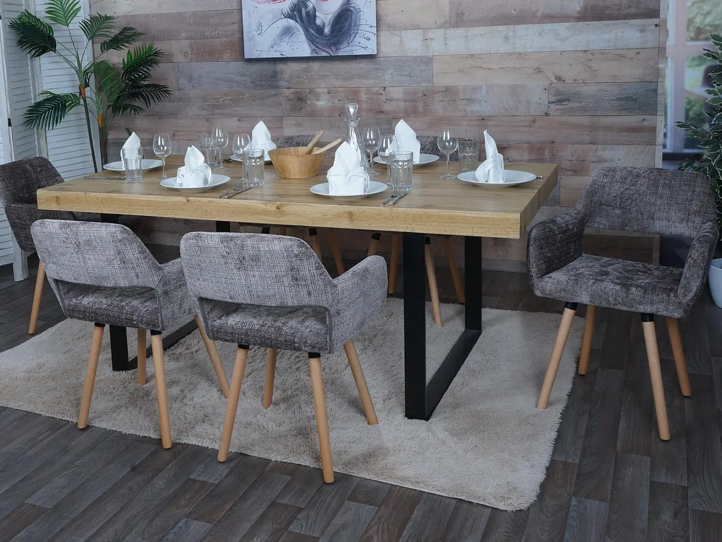 Silla de comedor MCW-A50 II (juego de 6), marrón