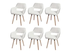 Silla de comedor MCW-A50 II (juego de 6), crema
