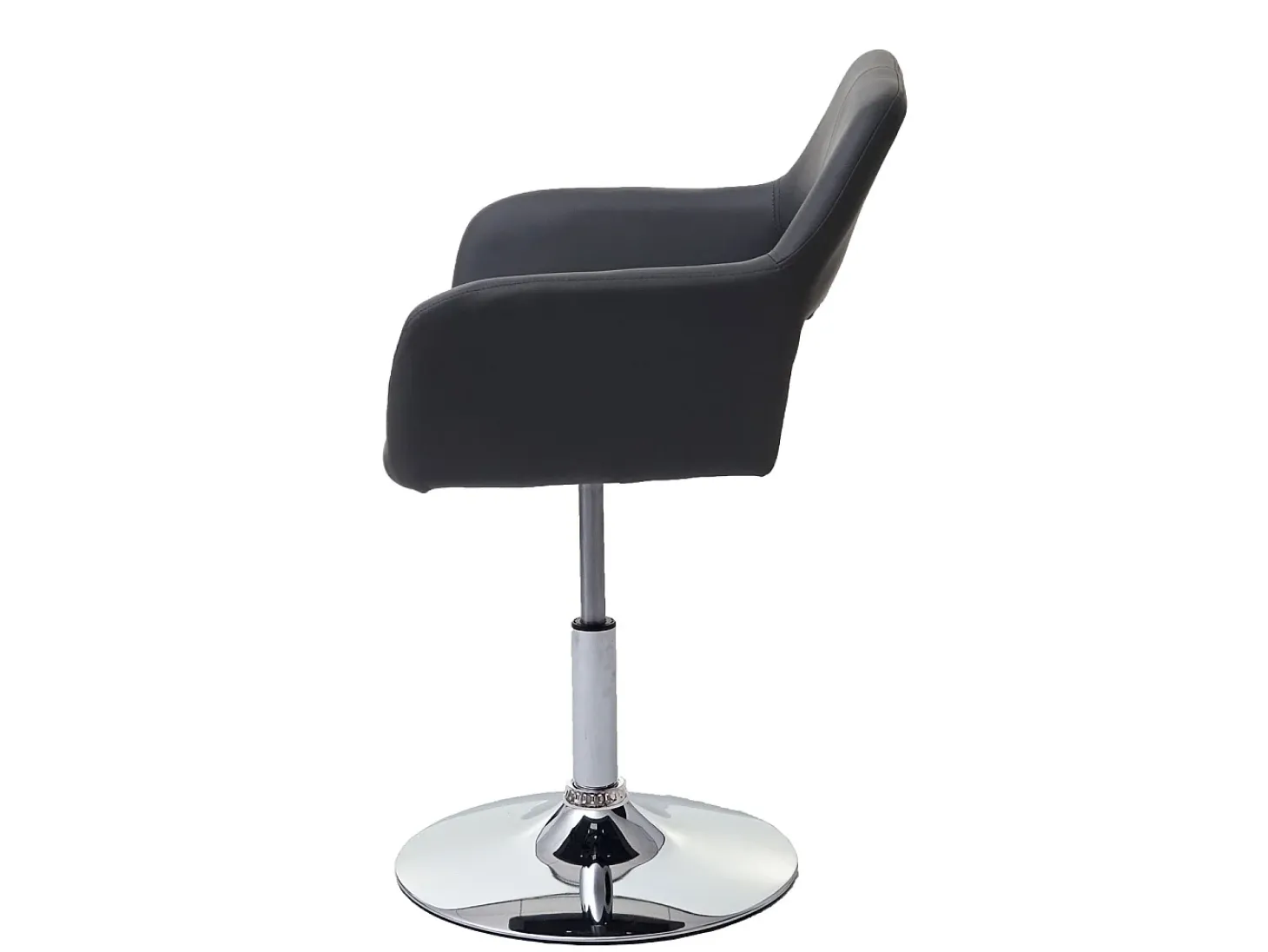 Silla de comedor MCW-A50 III, gris, base cromada