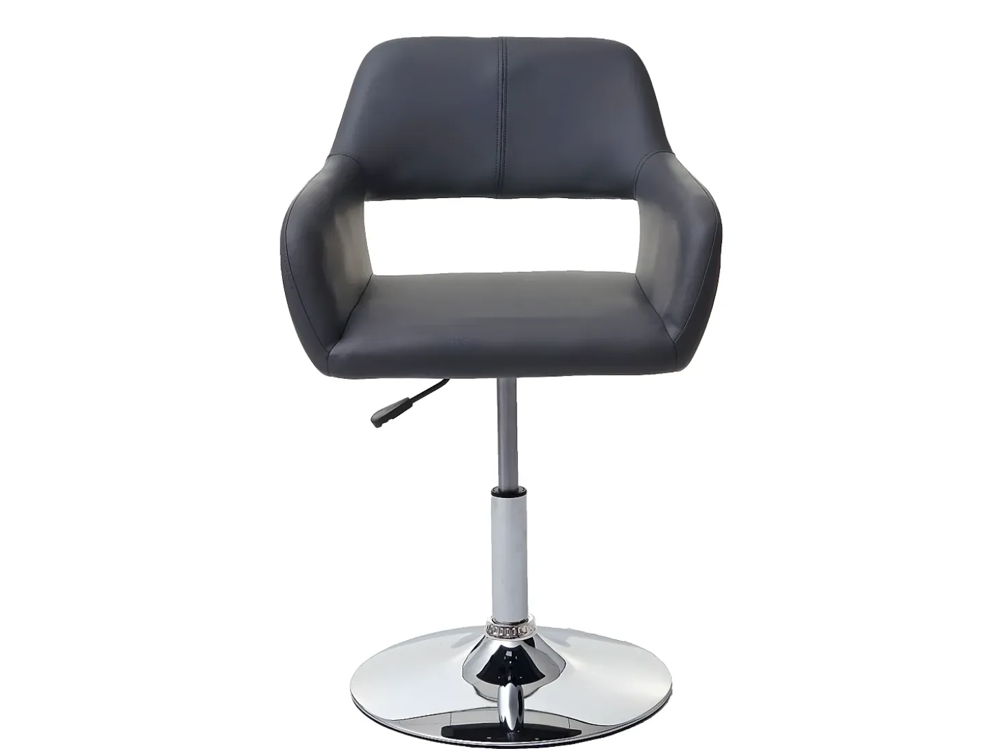 Silla de comedor MCW-A50 III, gris, base cromada