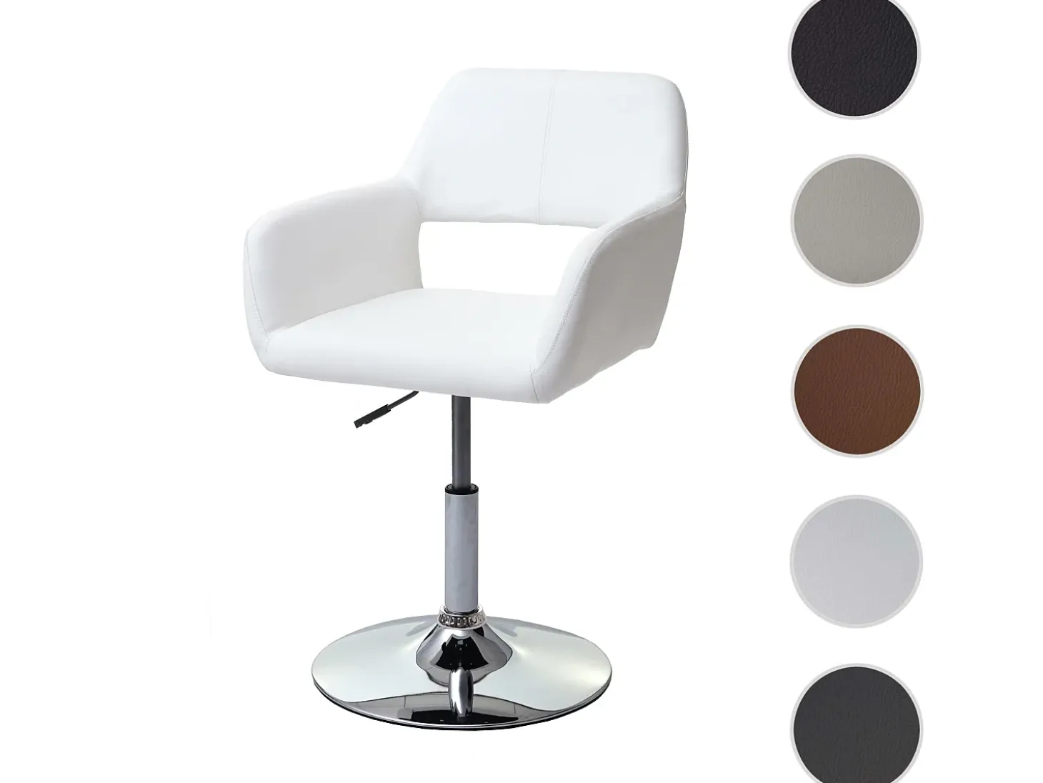 Silla de comedor MCW-A50 III, blanco, base cromada