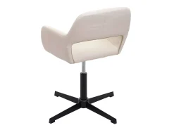 Silla de comedor MCW-A50 IV, polipiel crema, pie negro