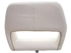 Silla de comedor MCW-A50 IV, polipiel crema, pie negro