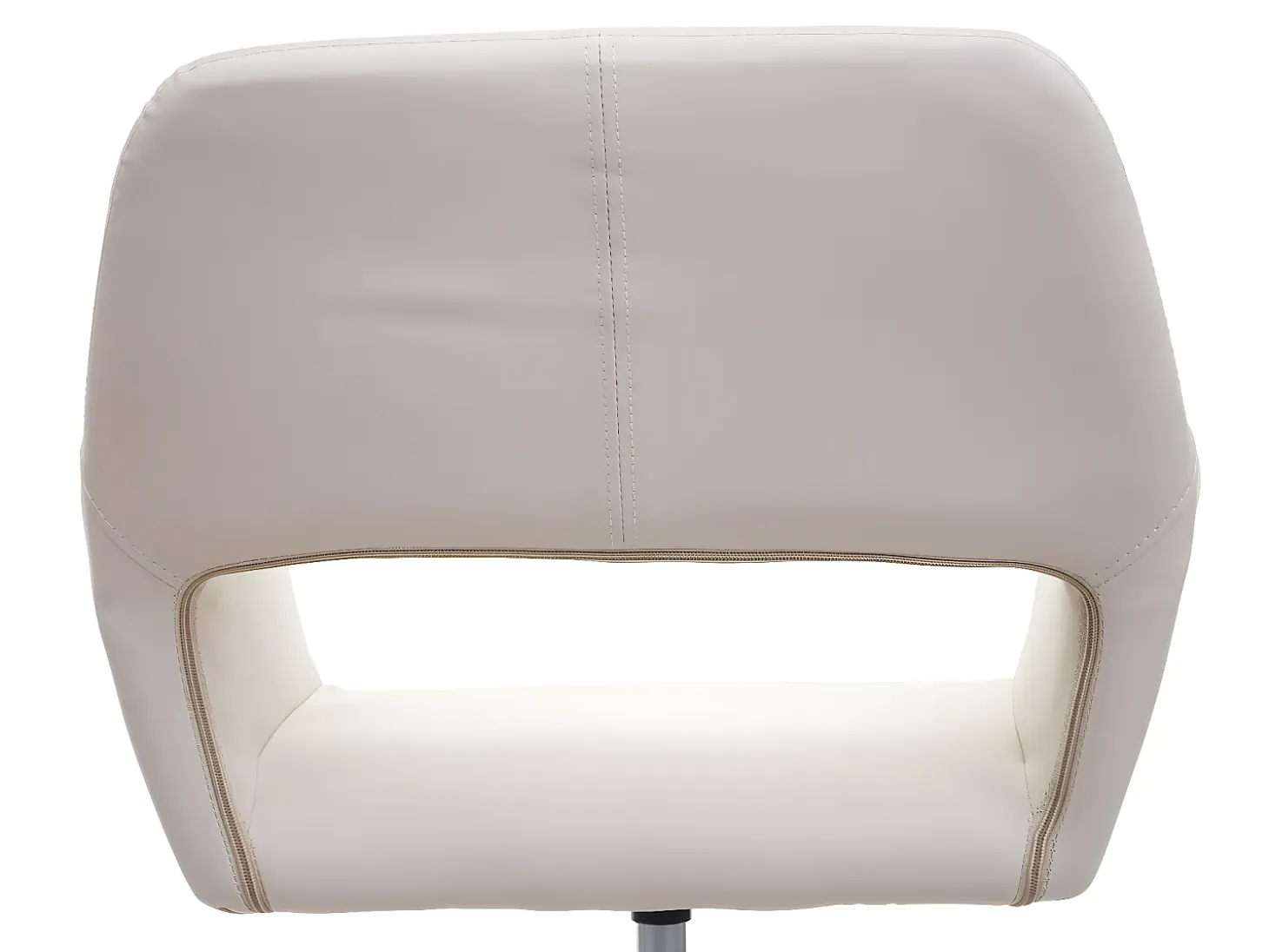 Silla de comedor MCW-A50 IV, polipiel crema, pie negro