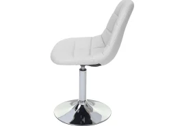 Silla de comedor MCW-A60 (juego de 6), polipiel blanca