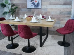 Silla de comedor MCW-A60 (juego de 6), burdeos
