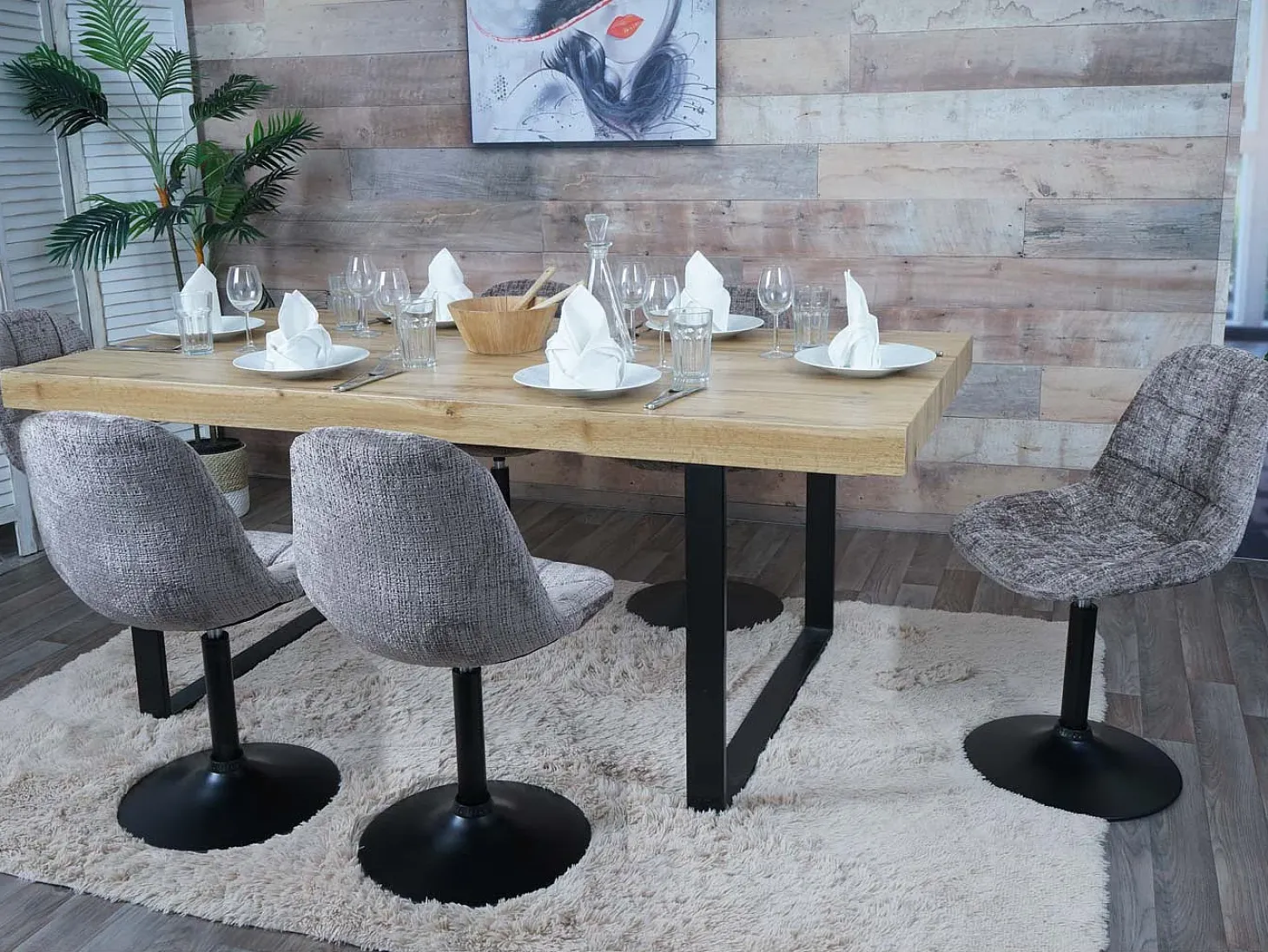 Silla de comedor MCW-A60 (juego de 6), marrón