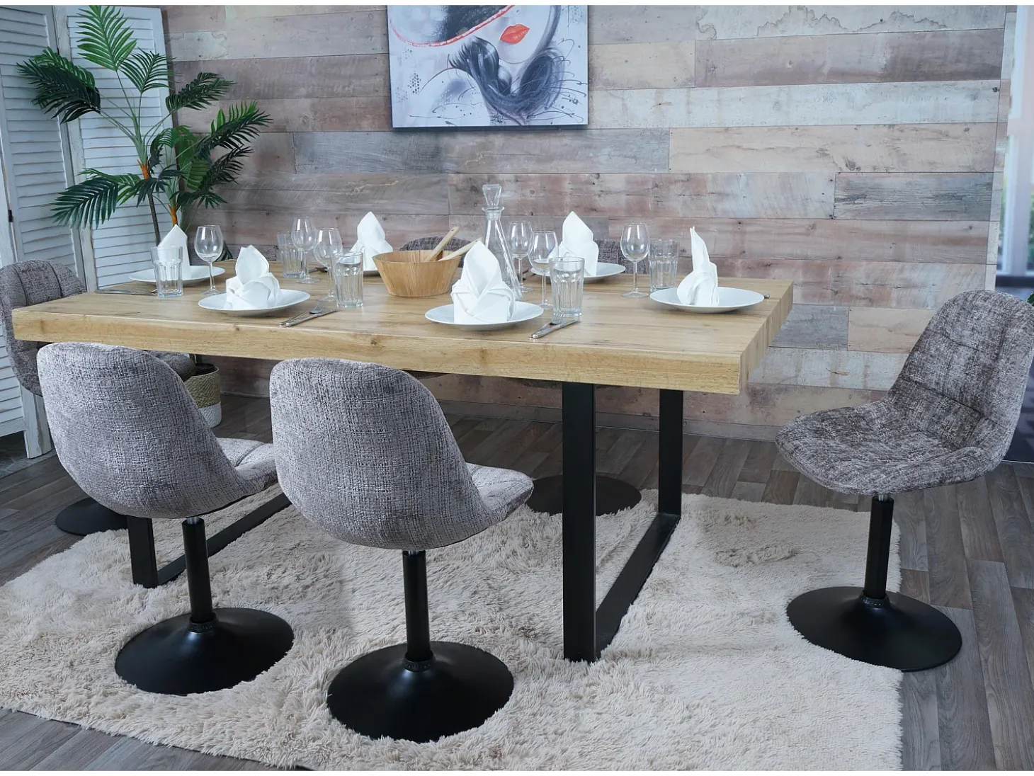 Silla de comedor MCW-A60 (juego de 6), marrón