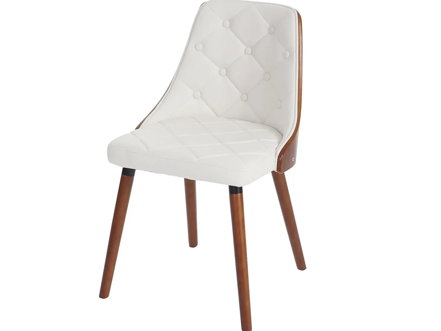 Silla de comedor MCW-A75 (juego de 6), polipiel blanca