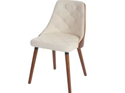 Silla de comedor MCW-A75 (juego de 6), piel artificial crema