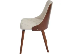 Silla de comedor MCW-A75 (juego de 6), piel artificial crema
